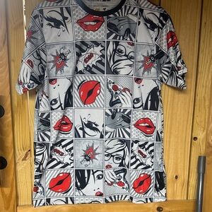 Comic Art Women's Tee - Red, Black, and Gray